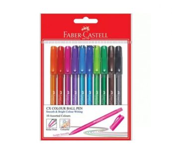 طقم 10 أقلام حبر جافة بألوان مختلفة من فايبركاستل